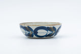 藍ブルー ボウル M 草花紋