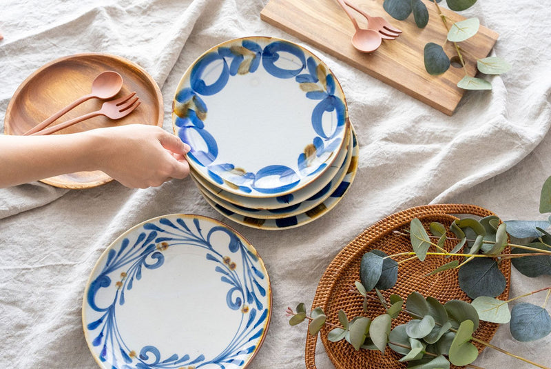 藍ブルー 和皿 プレート 7寸皿 21cm 5枚セット – 藍染窯公式オンライン